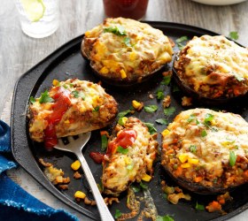 Savoury Mince Stuffed Mushrooms